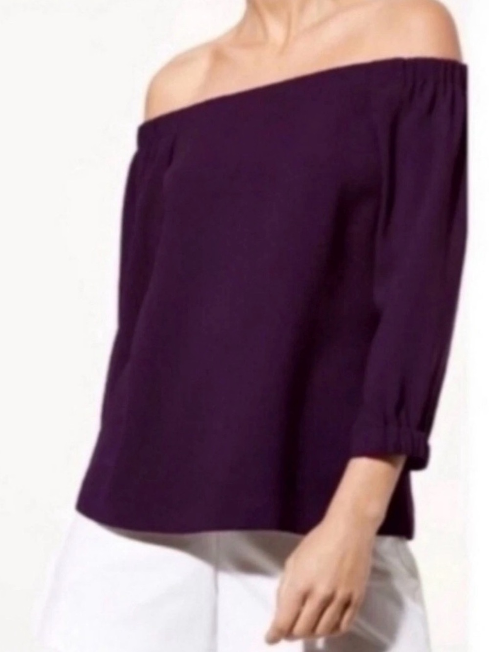 Aritzia Babaton Rodrigo Off Shoulder Blouse Purple Size M